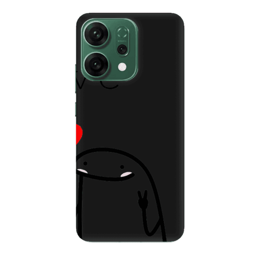 Oppo RENO 14 Love 2 Black Colored Silicone TPU Θήκη